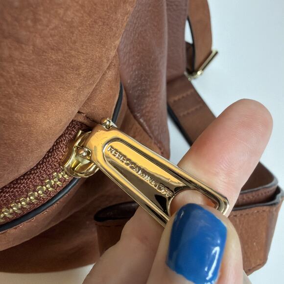 Rebecca Minkoff Rust Brown Suede Tassel Genuine Leather Backpack Bag Purse READ - Picture 9 of 16